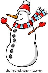 Christmas Holiday Snowman Vector