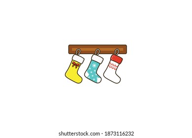 Christmas Holiday Socks Icon Design