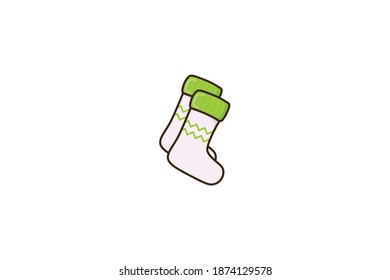 Christmas Holiday Socks Icon Design