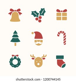 Christmas holiday symbols vector set