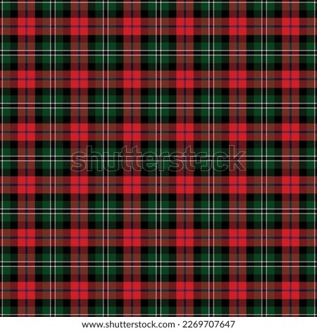 Christmas Holiday Tartan Seamless Pattern - Repeating pattern design of tartan in a festive plaid theme