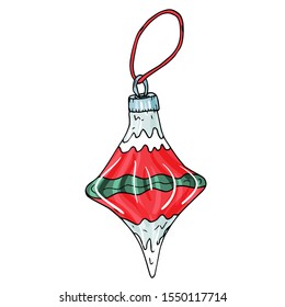 Christmas Holiday Toy isolated on a white background. Decorative element for winter holidays. Christmas tree decoration.