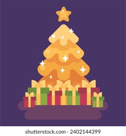 Christmas holiday Christmas tree vector illustration