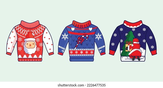 Christmas holiday ugly sweater decoration illustration 