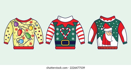 Christmas holiday ugly sweater decoration illustration 