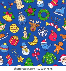 Christmas Holiday Vector Colorful Decorative Seamless Tile Background And Pattern