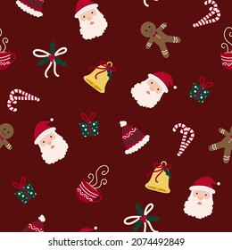Christmas holiday Vector pattern: For Gift wrap, Christmas decor, Christmas background, wallpaper