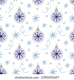 Christmas holiday vector seamless pattern in Scandinavian style, flat illustration.