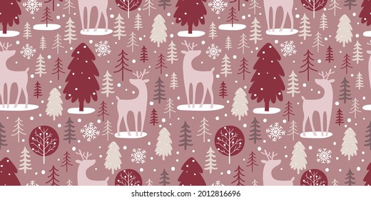 christmas, holiday and winter illustration seamless pattern for christmas decoration and background