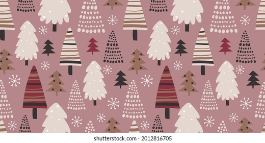 Christmas, Holiday And Winter Illustration Seamless Pattern For Christmas Decoration And Background