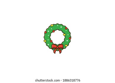 Christmas Holiday Wreath Icon Design