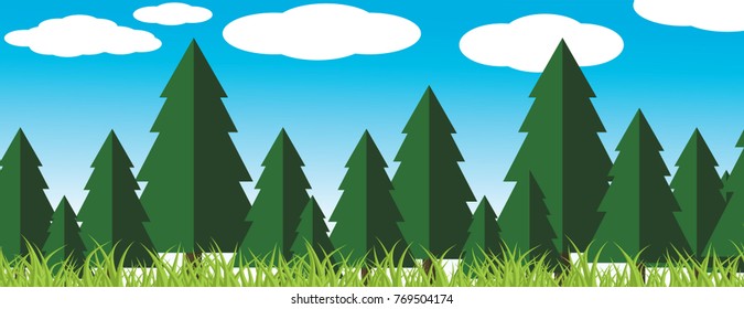 Christmas holidays composition on blue sky background with copy space for your text.Vector Illustration