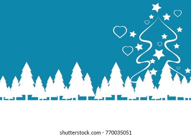 Christmas holidays composition on blue background with copy space for your text