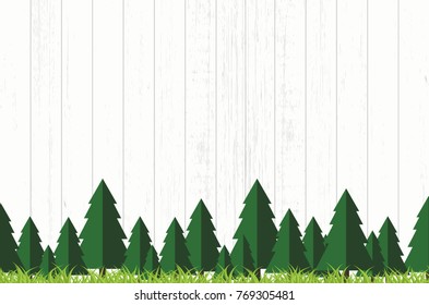 Christmas holidays composition on white wooden background with copy space for your text.Vector Illustration