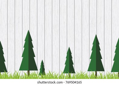 Christmas holidays composition on white wooden background with copy space for your text.Vector Illustration