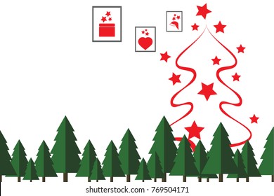 Christmas holidays composition on white background with copy space for your text.Vector Illustration