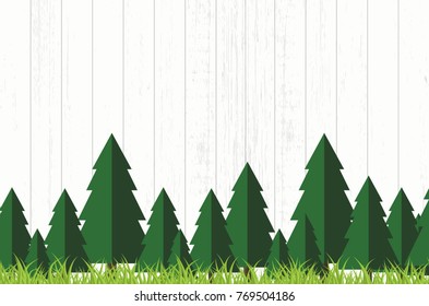 Christmas holidays composition on white wooden background with copy space for your text.Vector Illustration