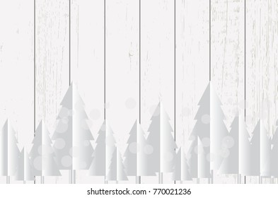 Christmas holidays composition on white wooden background with copy space for your text.Vector Illustration