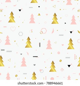 Christmas holidays. Cute vector seamless pattern. All elements are  hidden under mask. Pattern are not cropped and can be edited.