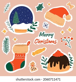 Christmas holidays elements set. Vector illustration