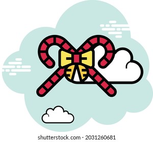 Christmas holidays filled outline with background icon set