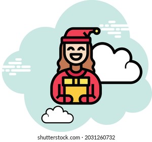 Christmas holidays filled outline with background icon set