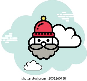 Christmas holidays filled outline with background icon set