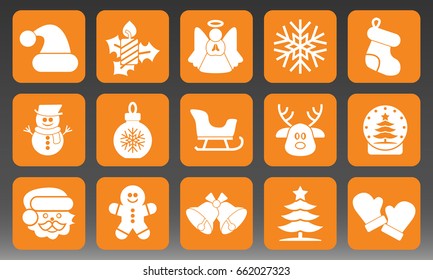 Christmas Holidays Icons Set Vector Illustration