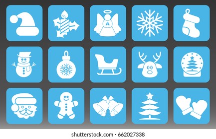Christmas Holidays Icons Set Vector Illustration