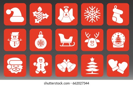 Christmas Holidays Icons Set Vector Illustration