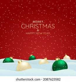 Christmas holidays. New Years background with christmas balls

