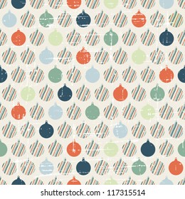 Christmas and Holidays seamless pattern with balls.