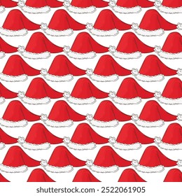 Weihnachtsferien. Nahtloses Muster im Handzeichenstil