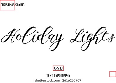 Christmas Holidays Text Saying Typography Holiday Lights