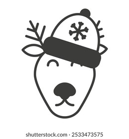Christmas holidays. Thin line icons of Christmas and celebrations. Christmas deer. EPS 10.