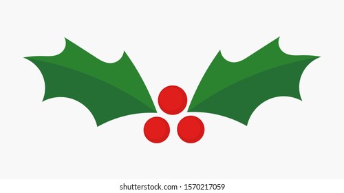 Christmas holly berries icon. Vector illustration.