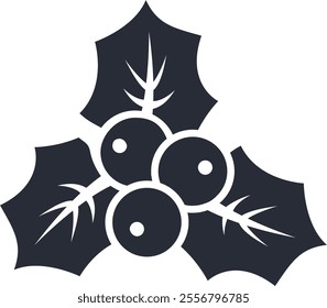Christmas holly berries icon. Vector illustration