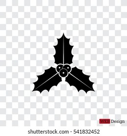 Christmas holly berries icon vector