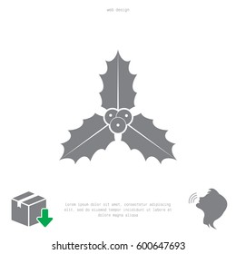 Christmas holly berries icon vector