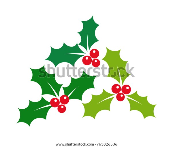 Download Christmas Holly Berries Mistletoe Icons Illustration Stock Vector Royalty Free 763826506 PSD Mockup Templates