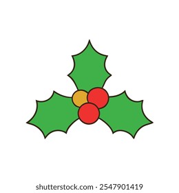Christmas Holly berries vector icon design
