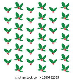 christmas holly berry background- vector illustration