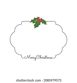 Rahmen von Weihnachten - Holly Berry - Vektorgrafik