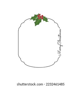 Rahmen von Weihnachten - Holly Berry - Vektorgrafik
