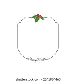 Christmas Holly Berry frame - vector artwork