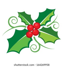 Christmas Holly berry icon banner, vector format 