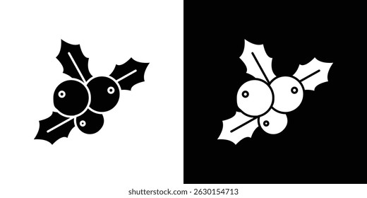 Christmas holly berry icon concept, vector illustration