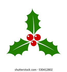 Christmas holly berry icon illustration