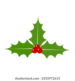 Christmas holly berry icon symbol. Vector illustration