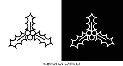 Christmas holly berry icon symbol concept for graphic design, Website, UI. EPS